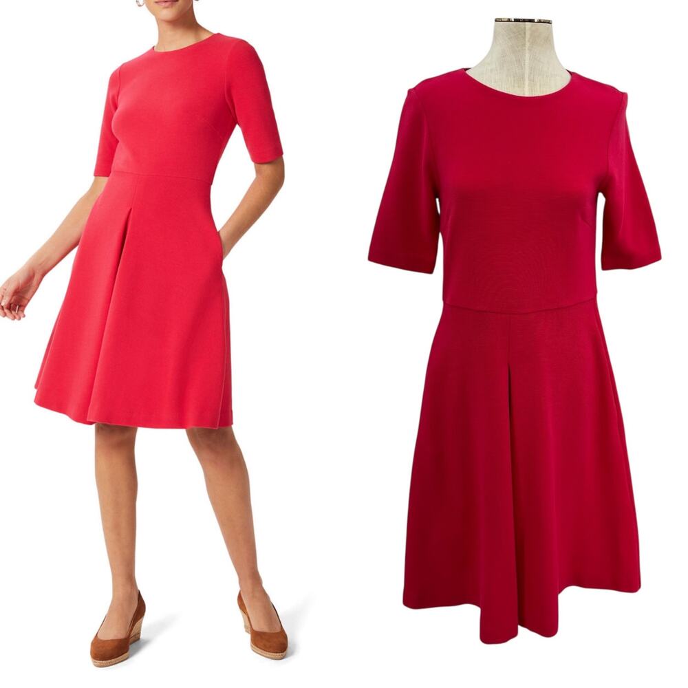 Hobbs London Lexia‎ Dress Ribbed Hot Pink Size US 6